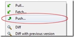 TortoiseGit Push right click menu option