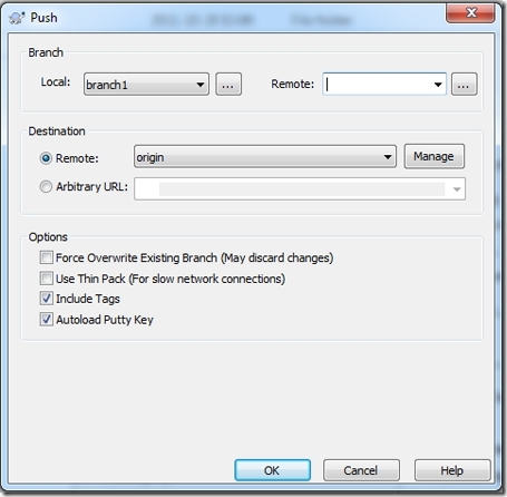 TortoiseGit Push dialog