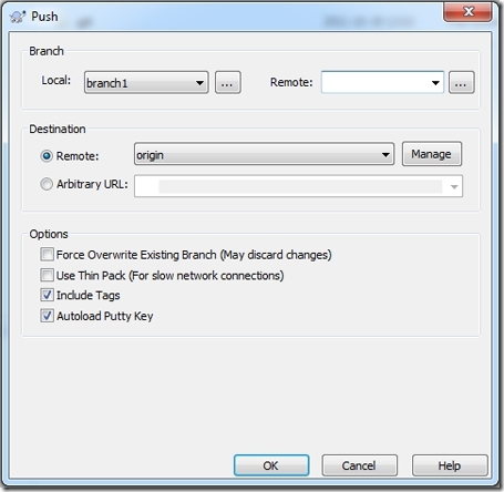TortoiseGit Push dialog