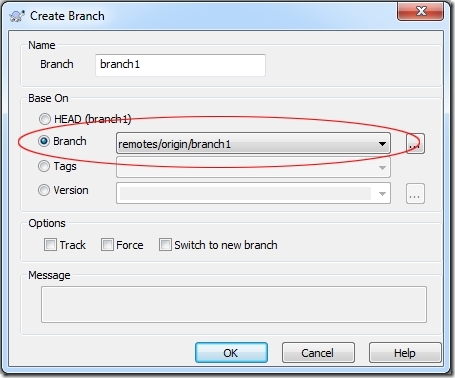 TortoiseGit Create Branch dialog