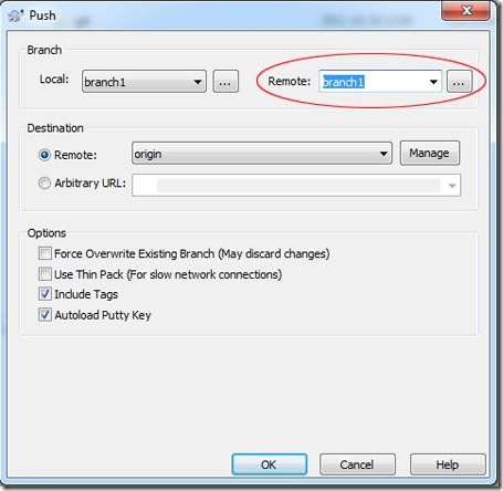 TortoiseGit Push dialog