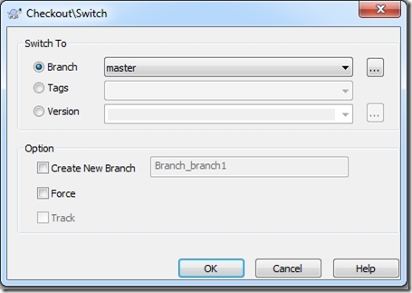 TortoiseGit Checkout/Switch dialog
