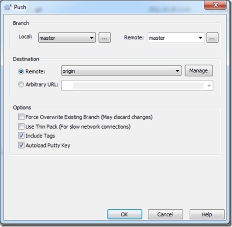 TortoiseGit Push dialog