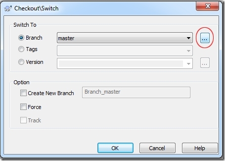TortoiseGit Checkout/Switch dialog