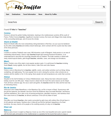 Building a search page for an EPiServer site using Truffler – Part 2